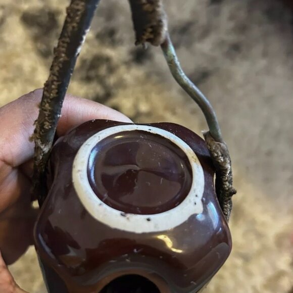 PORCELAIN JOHNNY BALL VINTAGE GUY WIRE INSULATOR With Original Wire Still Attach - Picture 7 of 8